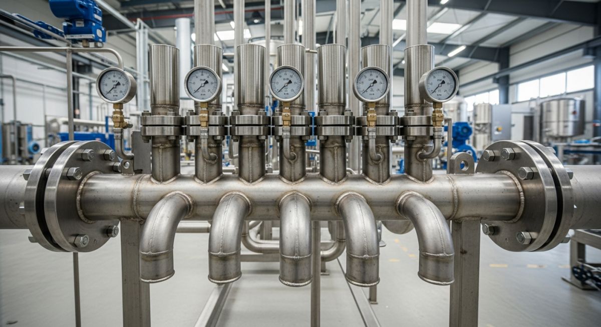 Advanced industrial Piping Manifold Design for chemical processing.