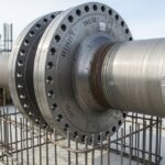 Industrial high-pressure Anchor Flange installation on 36-inch pipeline.