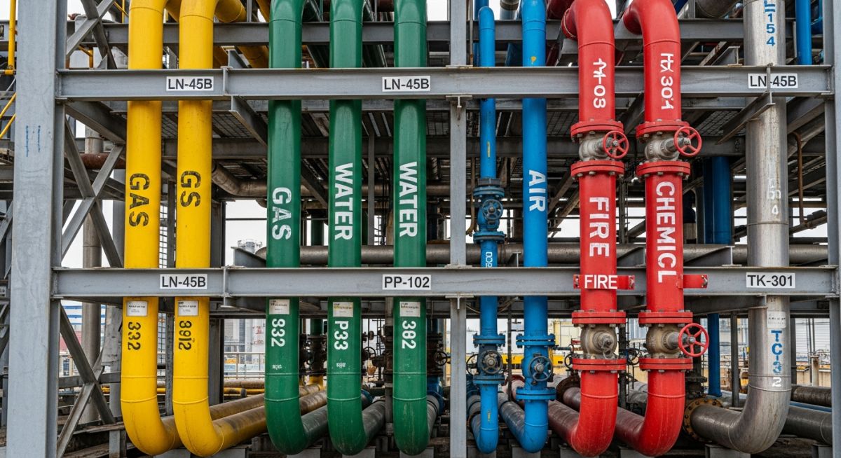 ASME B31.3 fluid service categories piping rack identification 2026.