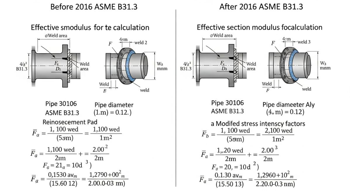 Comparison of Tee branch section modulus for Pipe Stress Engineering Challenges