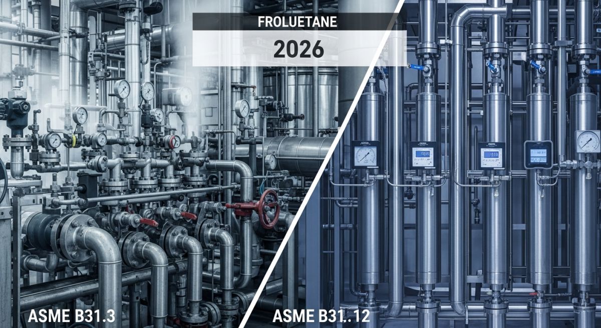 ASME B31.3 vs ASME B31.12 piping system comparison for hydrogen and process industries