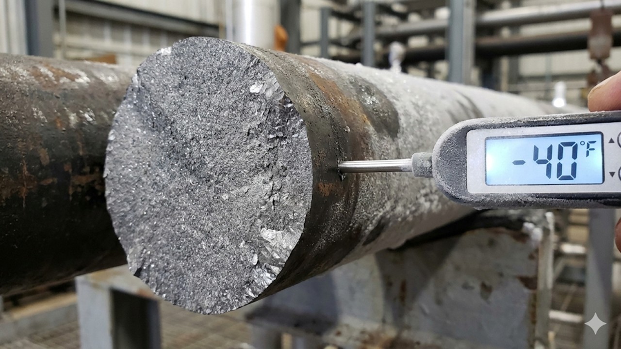 Brittle fracture prevention inspection on frosted carbon steel pipe analyzing stress ratio reduction factor for impact test exemption