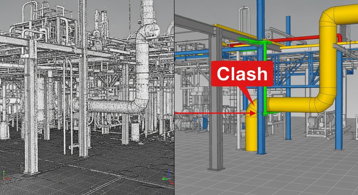 Brownfield refinery piping clash detection analysis