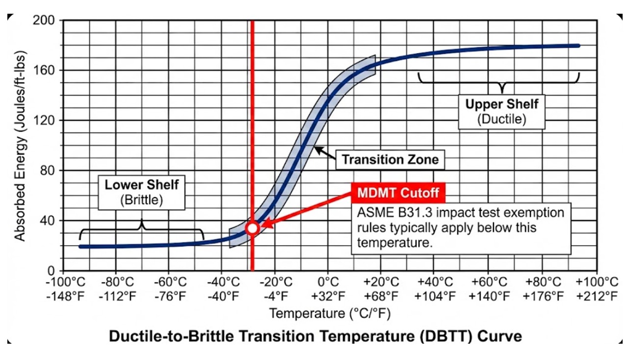 Macro comparison of ductile versus brittle fracture surfaces analyzing lateral expansion vs percent shear for ASME compliance