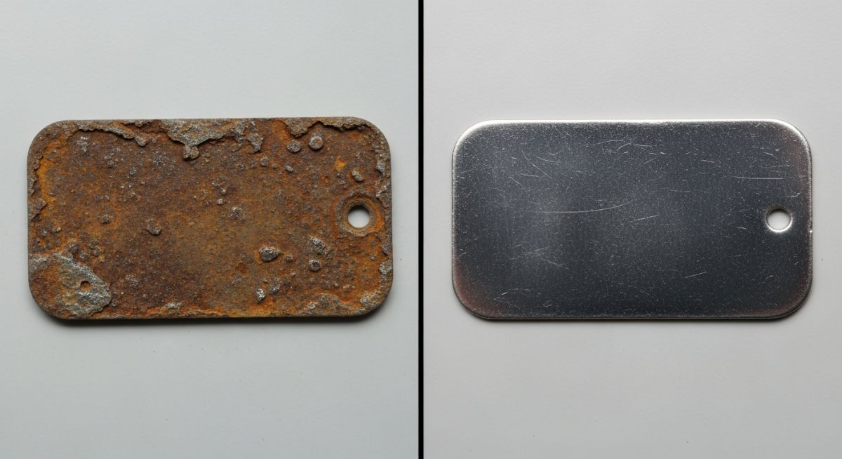 Comparison of corrosion coupon retrieved from Access Fitting