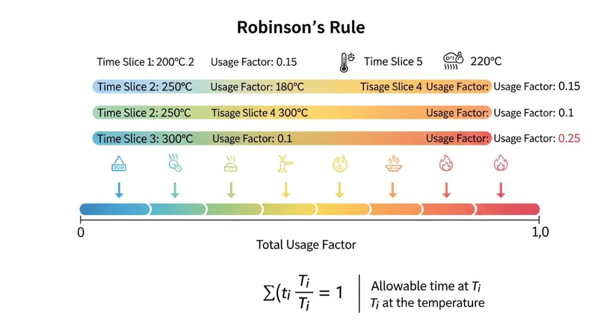 Stress excursion graph for a P91 header used in Creep Rupture Usage Factor assessment