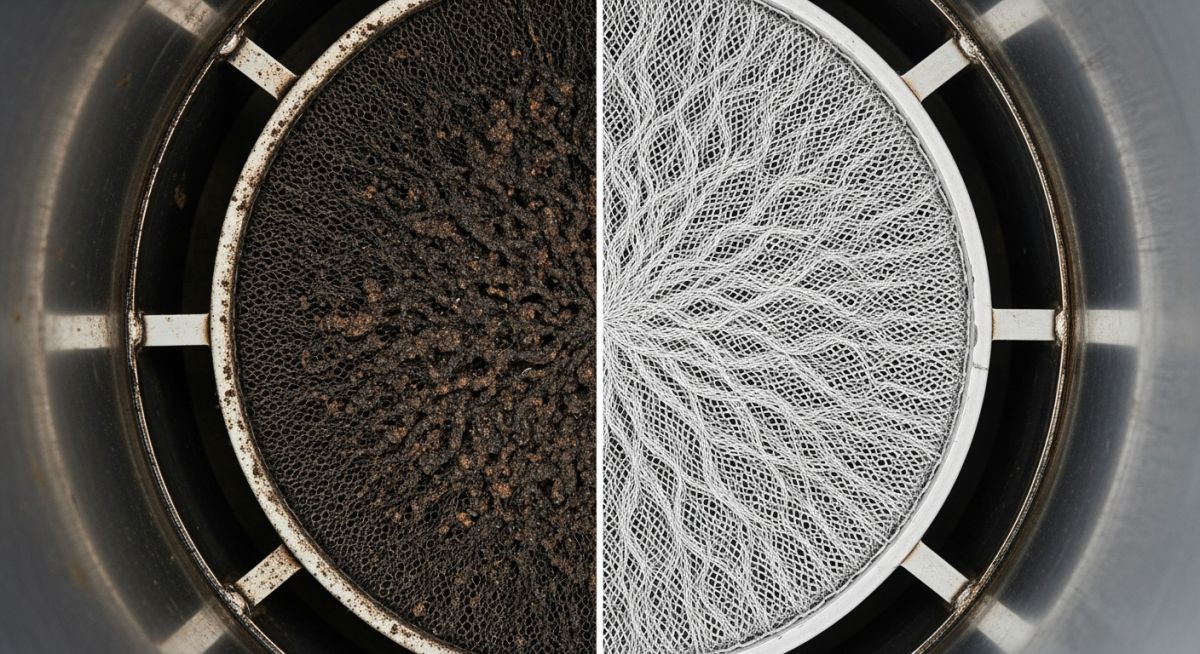 Comparison of fouled vs clean Demister Pad in a chemical process vessel