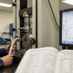 Engineering professional reviewing ASTM Standards for steel material testing in a certified laboratory 2026.