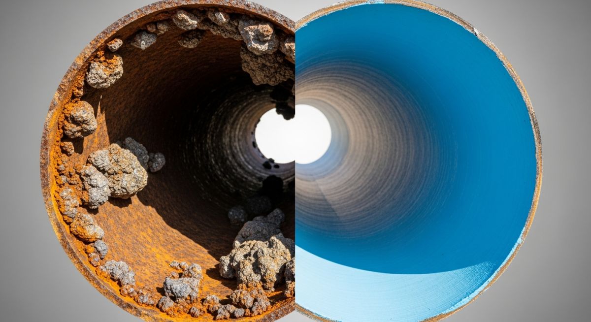 Comparison between corroded pipeline and restored epoxy pipe coating results