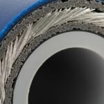 A detailed cross-section view illustrating the complex FRP Pipe Material Composition in a high-pressure industrial pipe.