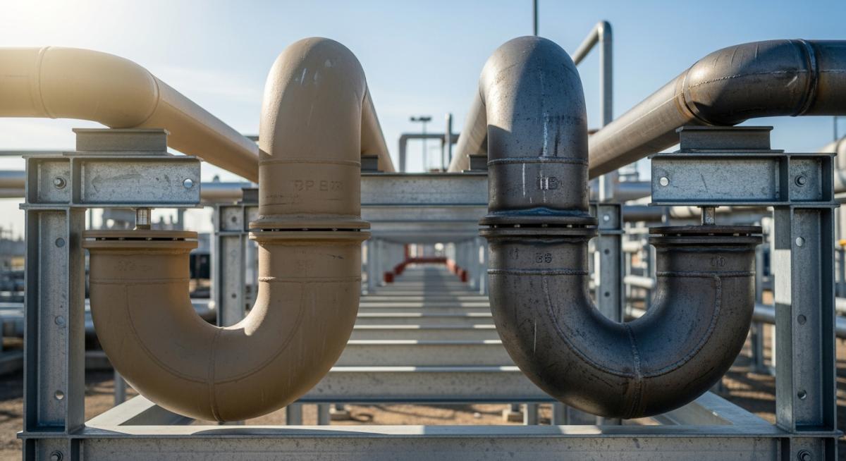 FRP vs CS Piping Thermal Expansion comparison in an industrial process plant 2026.