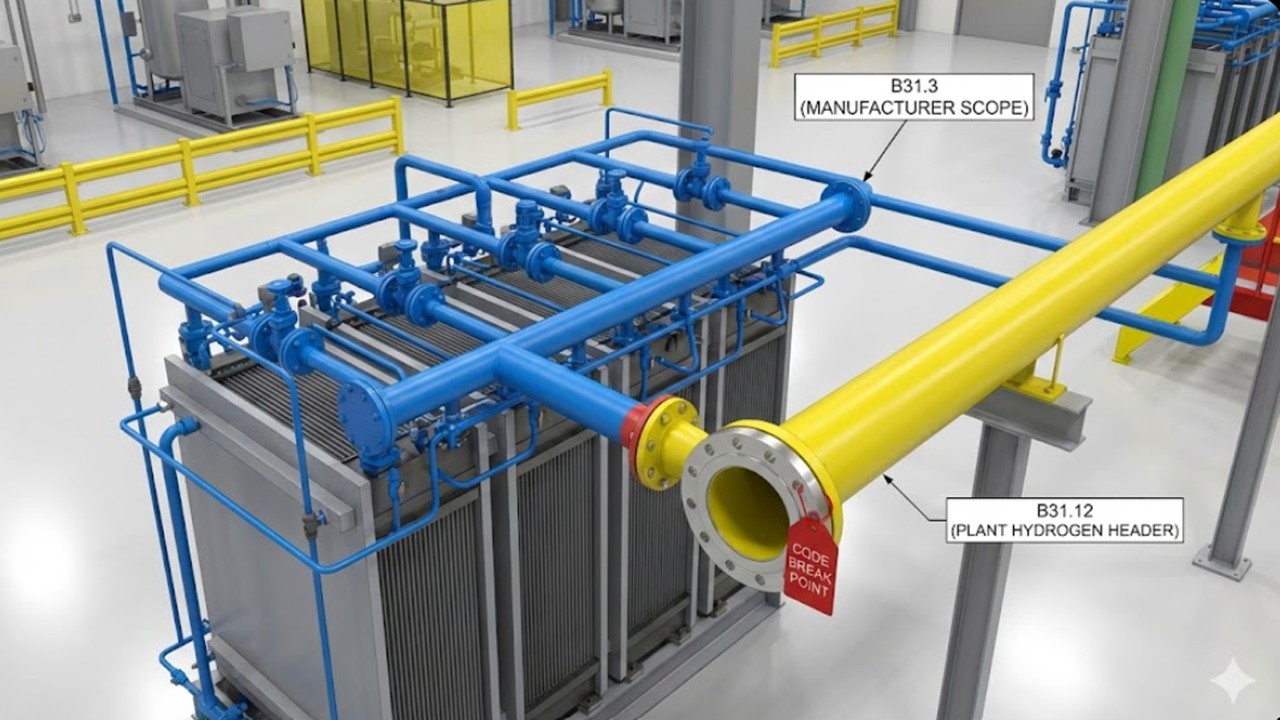 Green hydrogen electrolyzer piping manifold design