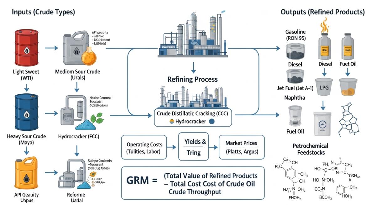 Engineering Schematic of OMC Gross Refining Margin GRM Calculation