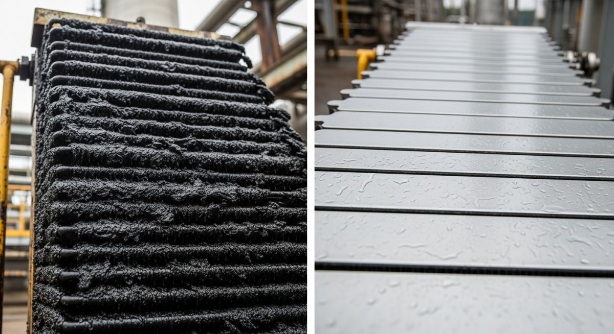 Refinery plate heat exchanger demonstrating severe Heat Exchanger Fouling Factor