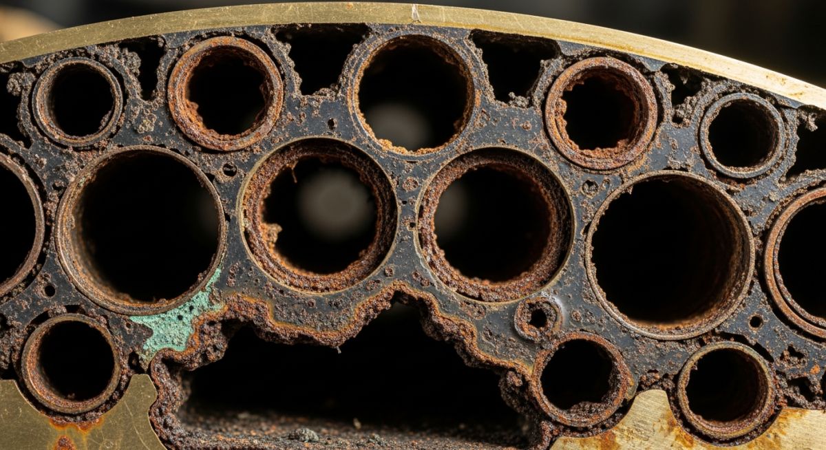 Industrial case study visual illustrating corrosion and fouling on the internal Parts of a Heat Exchanger