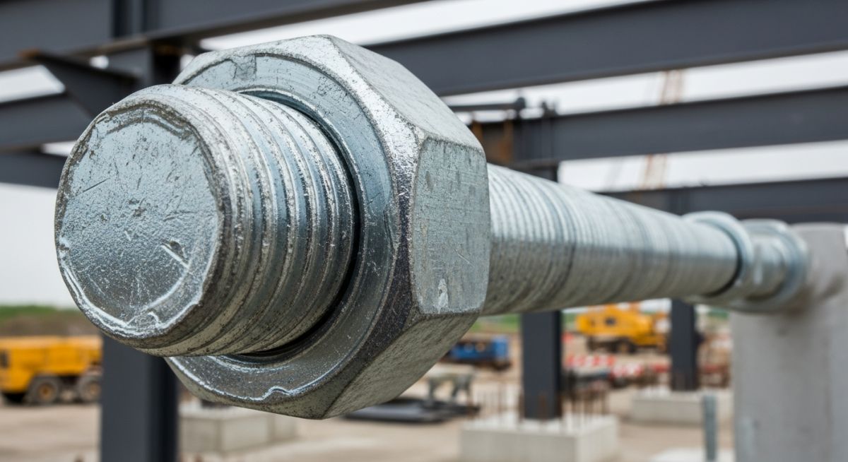 Industrial grade Heavy Hex Nut and bolt assembly used in structural steel construction.