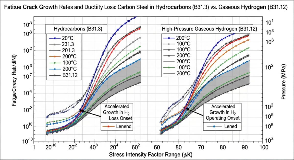 Engineering diagram of Material Embrittlement Risks in ASME B31.3 vs ASME B31.12
