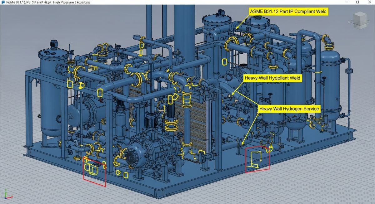 Case study visual of Hydrogen Piping and Pipelines designed under ASME B31.12 standards