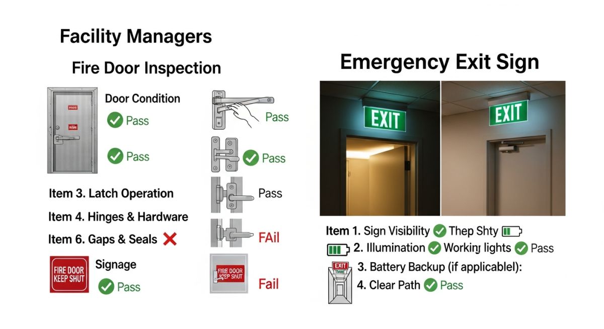 IBC post-occupancy facility maintenance and safety inspection checklist visual