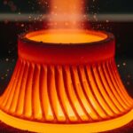 High-temperature turbine component made of Inconel Material undergoing thermal stress testing.