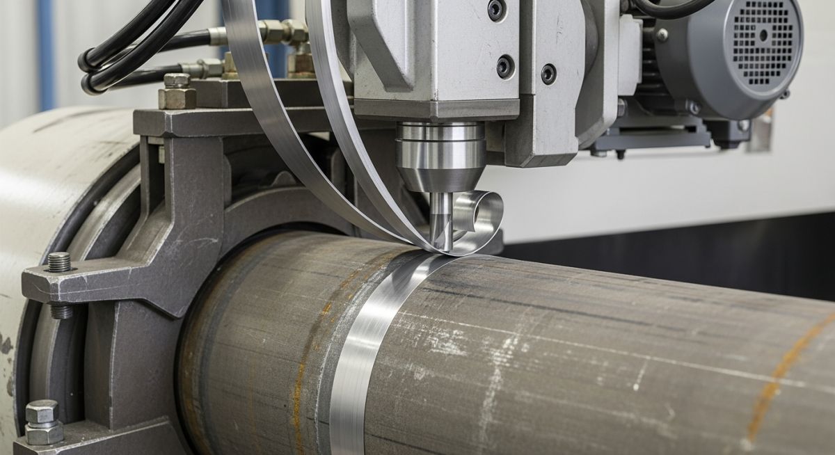 Heavy-duty industrial Cold Cutting Machines performing precision pipe beveling in a refinery.