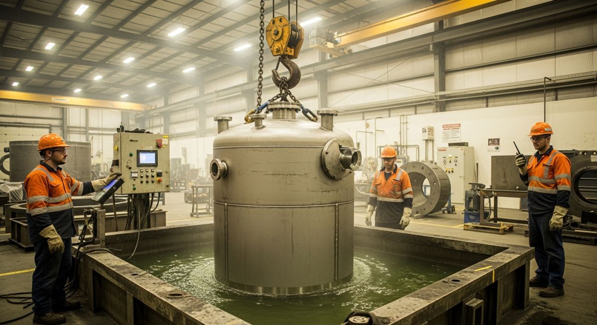 Industrial Pickling and Passivation process for stainless steel pressure vessels.