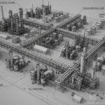 Professional industrial Plot Plan Drawing showing equipment layout and process units in a refinery.