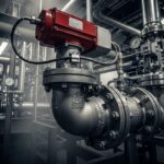 Industrial Blowdown Valve installed on a high-pressure steam boiler system.