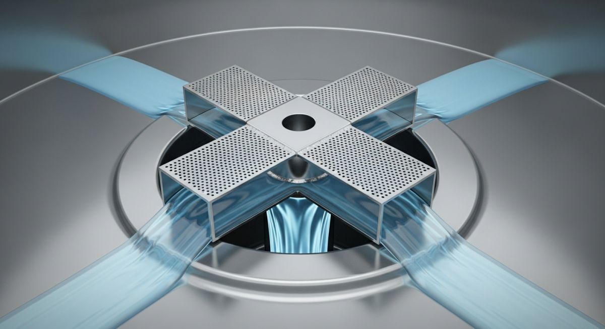 Industrial Vortex Breaker installation in a pressure vessel