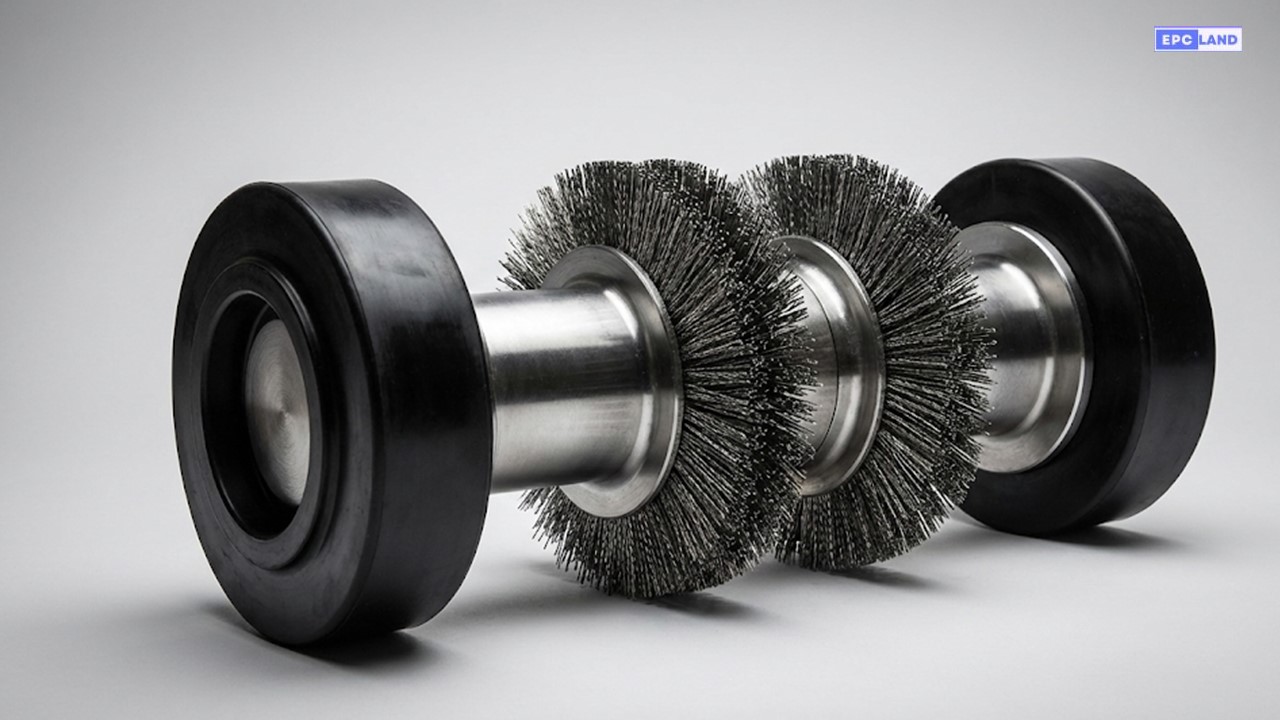 Steel mandrel pig with wire brushes for aggressive cleaning