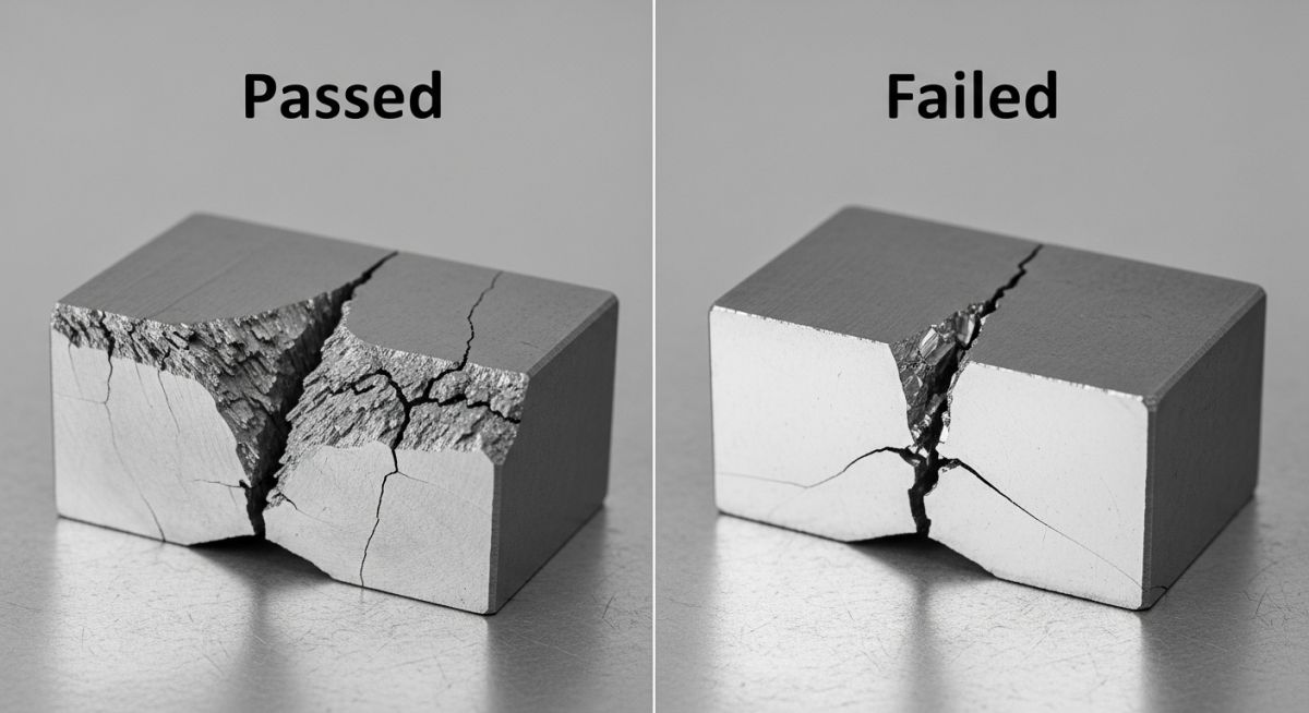 Comparative analysis of material failure due to non-compliance with ASTM Standards for impact toughness