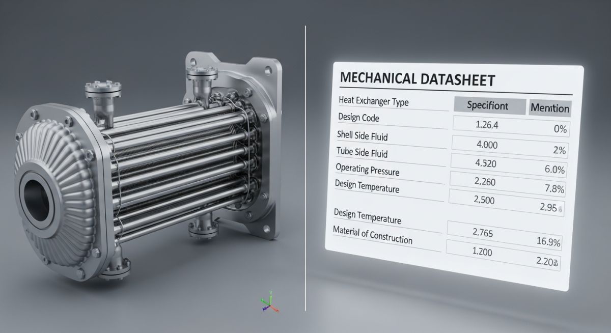 Professional Mechanical Datasheet and 3D Engineering Model for Oil and Gas Equipment.