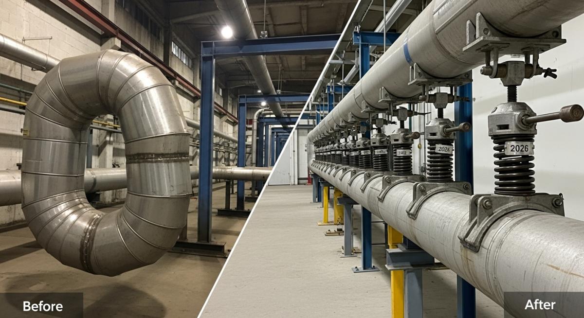 Pipe support failure analysis and variable spring hanger installation case study.