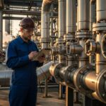 Professional inspection of Socket Weld Pipe Fittings in a high-pressure industrial piping system.