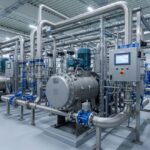 Industrial Progressive Cavity Pump installation in a high-flow treatment plant.