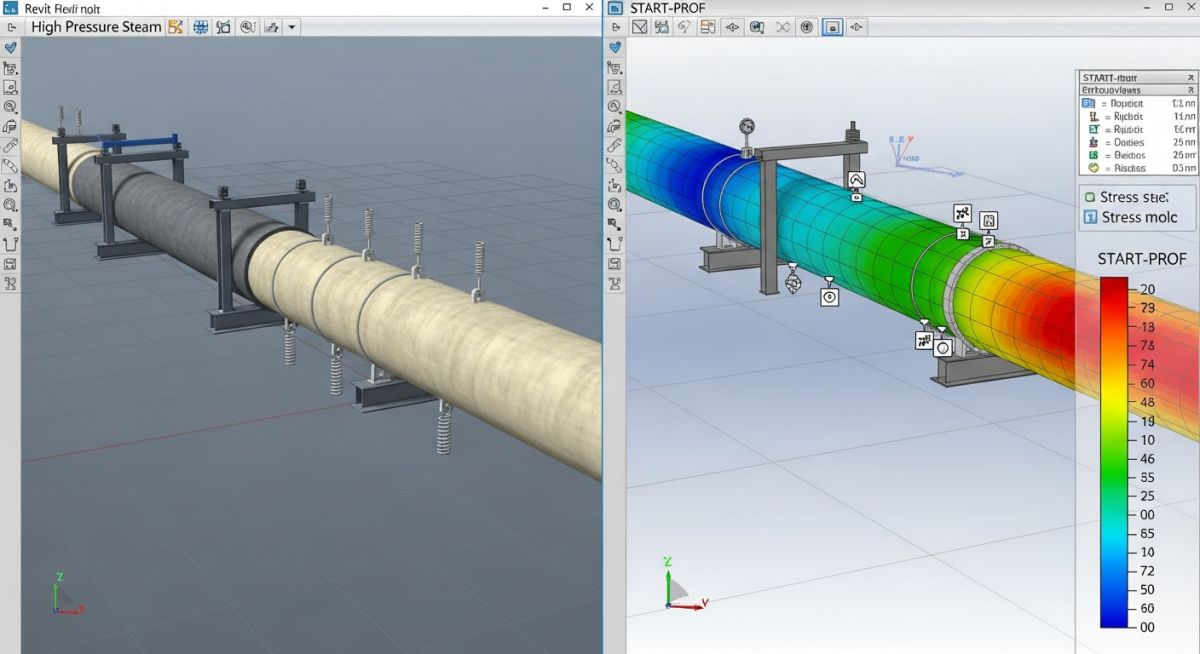 Case study comparison of Revit to PASS/START-PROF Import for industrial piping