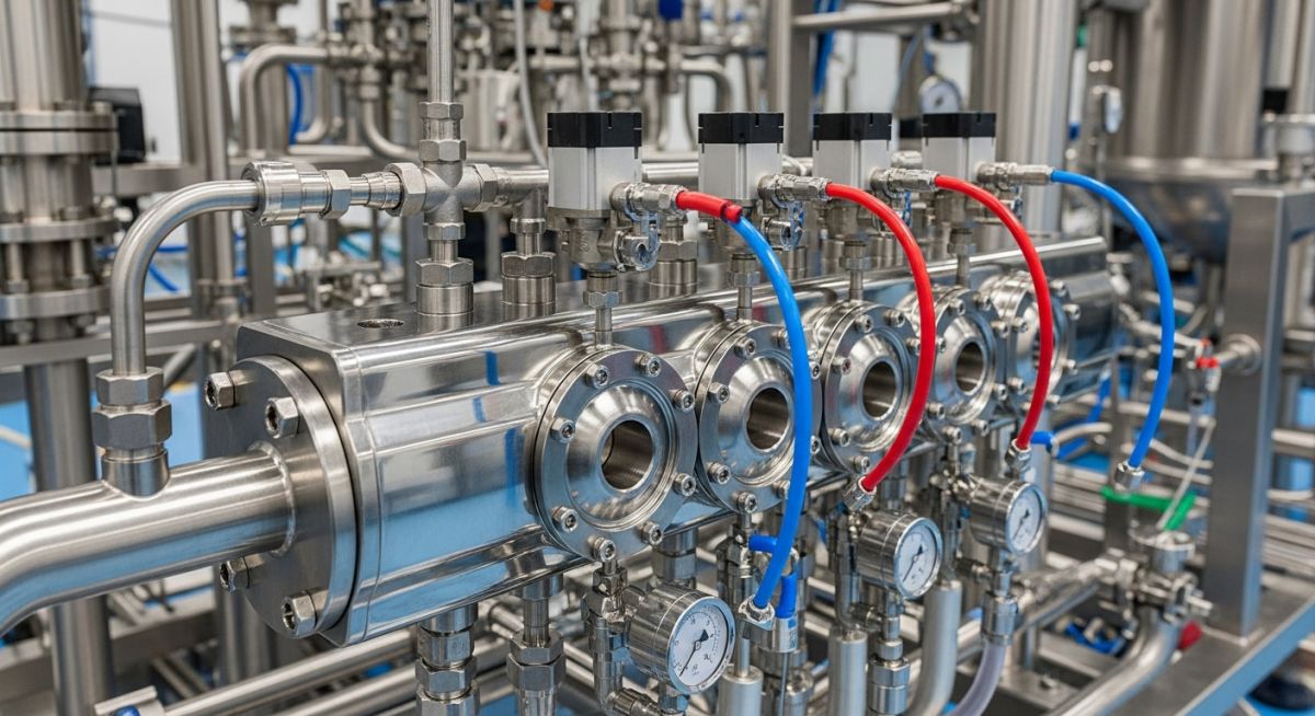 Sanitary Diaphragm Valve installation in a high-purity pharmaceutical process