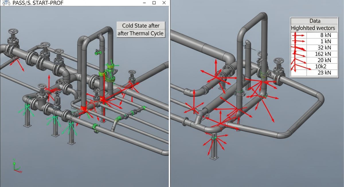 PASS START-PROF software simulation of Friction Forces in Cold State of Piping