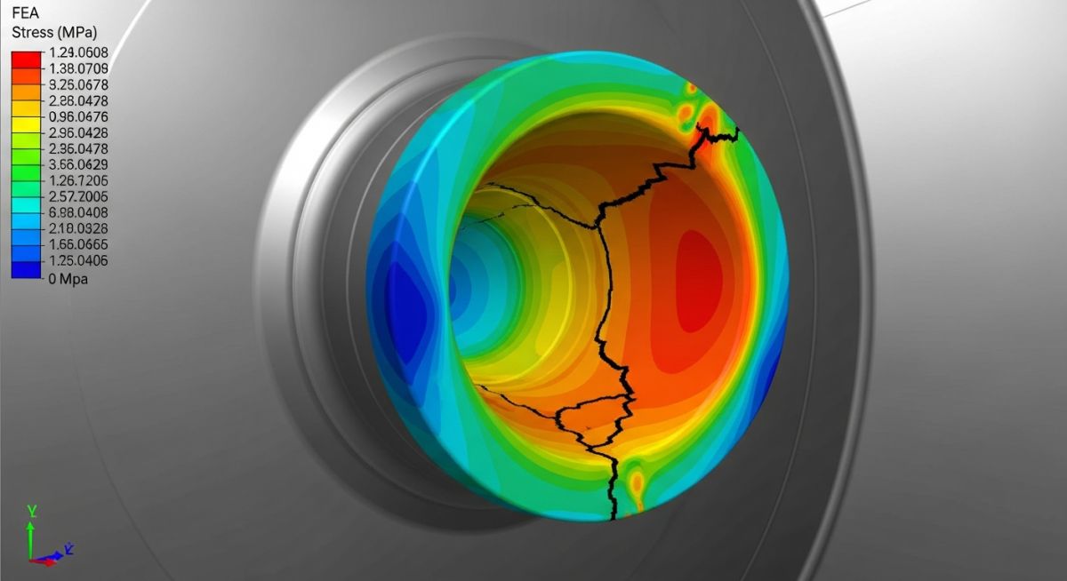 Failure analysis showing thermal stress cracking in specific Types of Pressure Vessels used for high-temperature reactors
