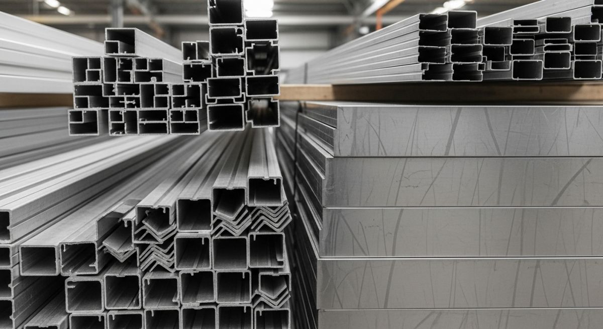 High-quality industrial Mill Finish aluminum extrusions and steel sheets.