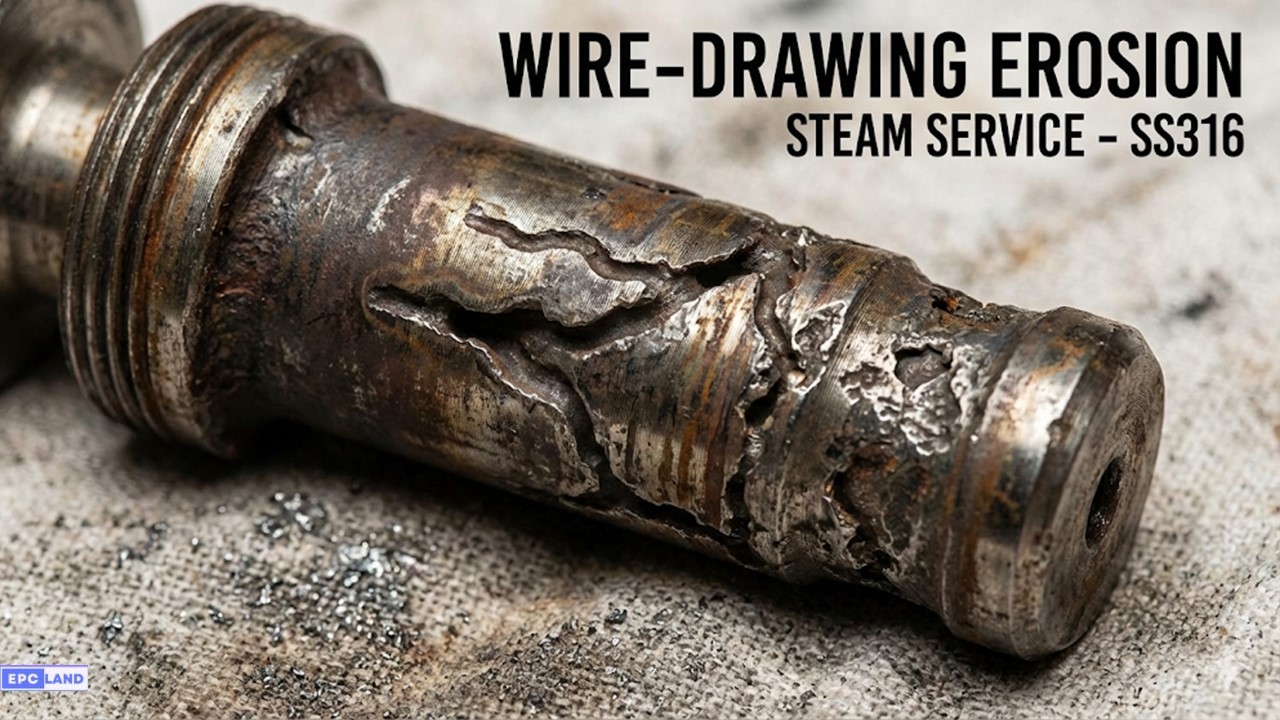 Valve trim wire drawing erosion damage on steam let-down station plug