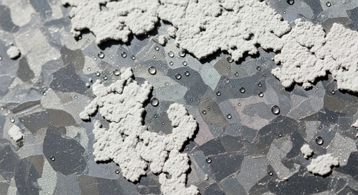 Visual evidence of wet storage stain for White Rust Prevention case study