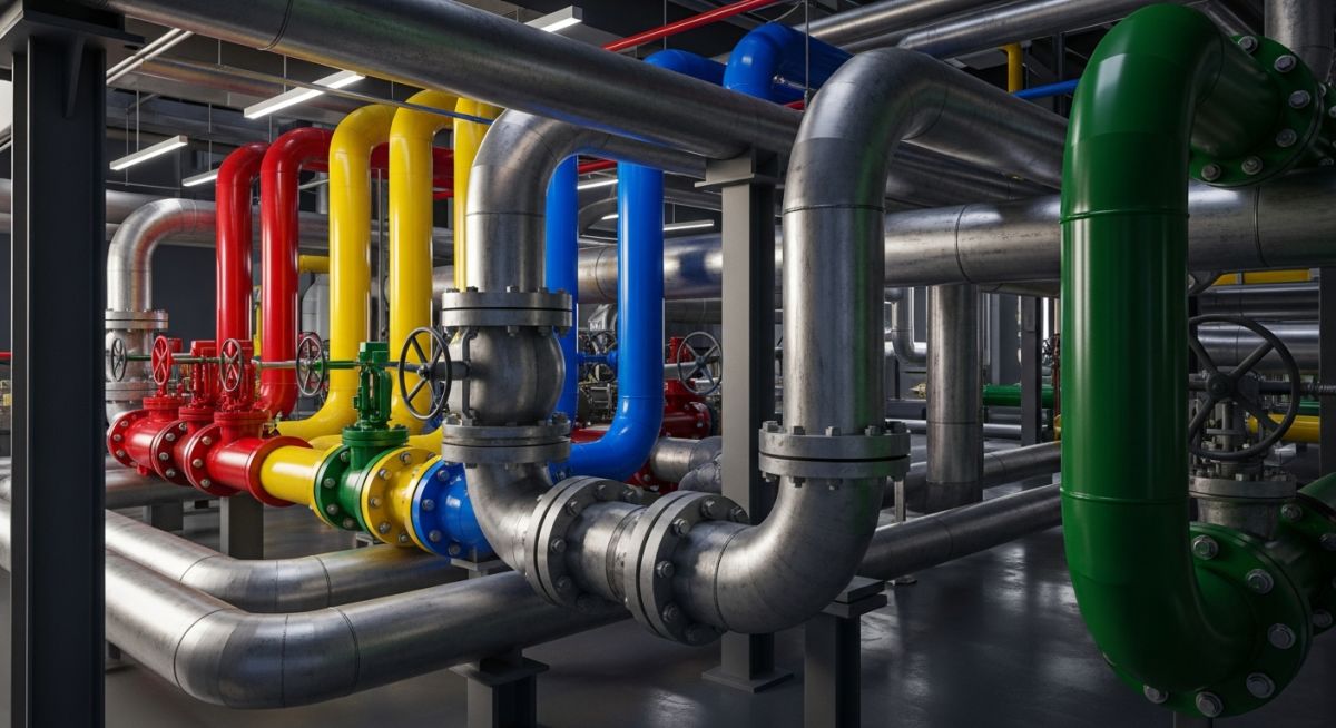 Professional 3D CAD model demonstrating advanced Pipe Routing Concepts in a refinery.