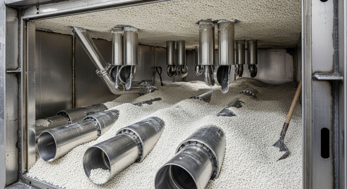 Internal construction view of a Cold Box used in the Cryogenic Air Separation Process for thermal insulation