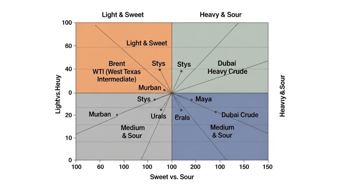 Technical Chart of API Gravity and Sulfur Characteristics of Crude Oil