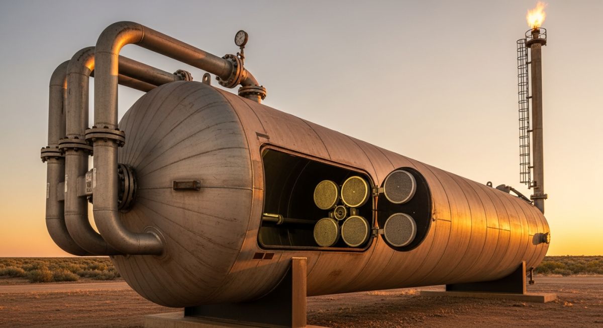 Industrial Flare Knockout Drum Sizing and installation in a refinery relief system.