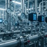 Industrial engineering manifold demonstrating complex Flow through Pipes in a refinery.