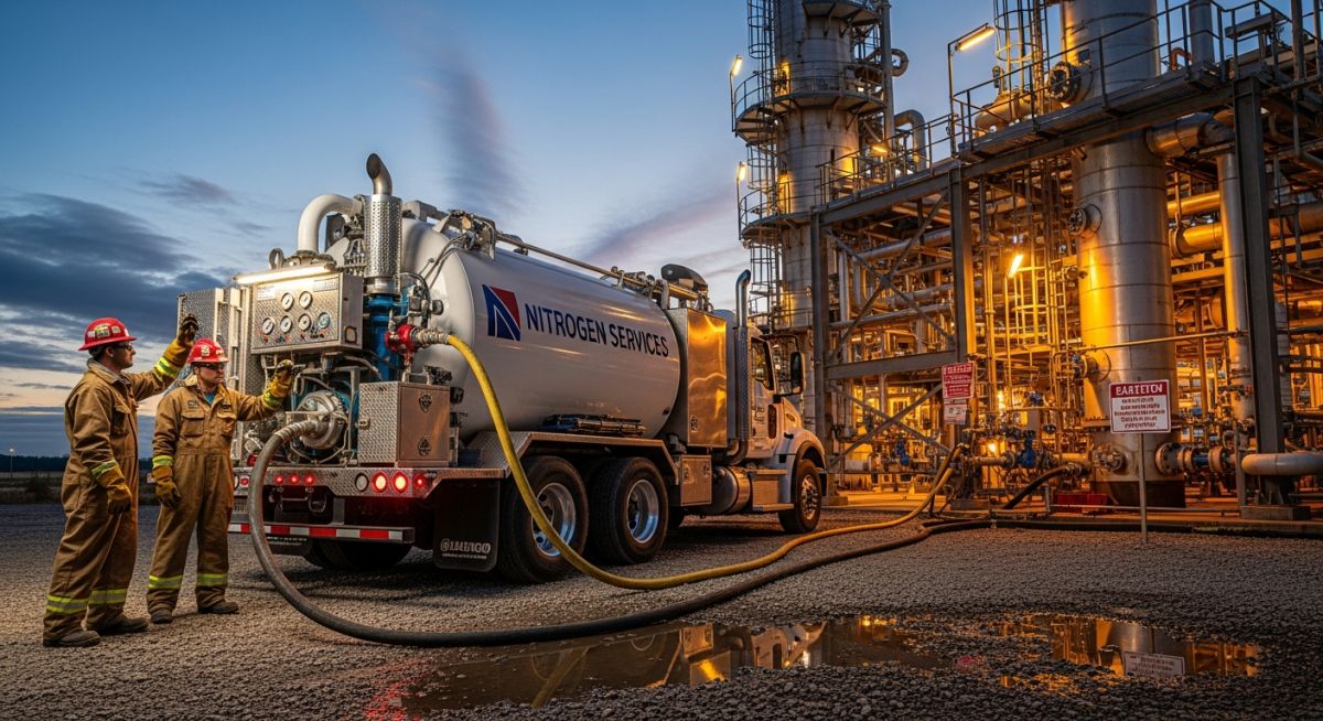Industrial Nitrogen Purging operation at a chemical processing plant in 2026.