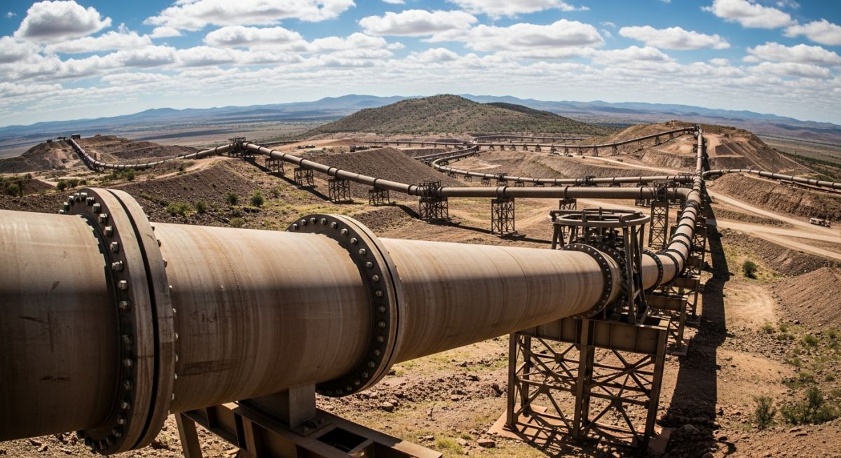 Industrial Slurry Piping System Design installation for heavy mining operations.