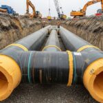 Industrial Underground Piping Insulation installation in a municipal district heating trench.